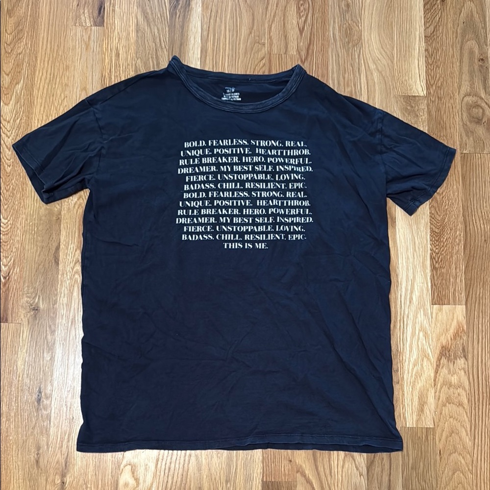 Aerie Crew Boyfriend Graphic T-Shirt, Black, Size XS